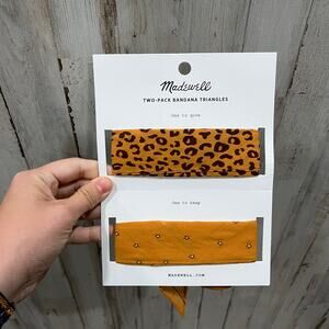 New Madewell 2 Pack Triangle Bandanas Sport Star Rich Amber Multi Two Pack